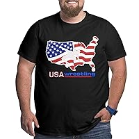 Wrestling American Flag Big Size Men's T-Shirt Mens Soft Shirts Shirt Sleeve T-Shirt