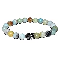 Bracelet - Amazonite Diamond Cut Natural Crystal Bead Bracelet Size 8MM Natural Chakra Balancing Crystal Healing Stone