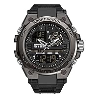 kieyeeno 50M Waterproof LED Digital Sports Watch with Stopwatch Digital Watch Casual Watch LED Date Alarm Shockproof Black Strap, black, Strap