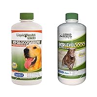 LIQUIDHEALTH 32 Oz Canine Dog Liquid Glucosamine and Dog Glucosamine Level 5000 Chondroitin for K9, Large Canines and Breeds MSM, Hip Joint Health, Joint Juice Oil Vitamins