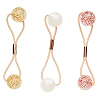 GOODY Trend Ponytailers Pearl Tie Twin Bead Ponytailers - 3 Count, Assorted - Medium Hair to Thick Hair - Hair Accessories for Women and Girls - Perfect for Ponytails, Bun, or a Top Knot