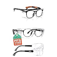 NoCry Safety Glasses Over Eyeglasses with Anti Scratch Wraparound Lenses, UV400 Protective Eyewear & Anti Fog Safety Glasses Over Eyeglasses — Anti Scratch Safety Glasses with Side Shields