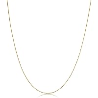 Kooljewelry 10k Yellow Gold 0.6 mm Diamond-cut Cable Chain Necklace (16, 18, 20 or 24 inch)