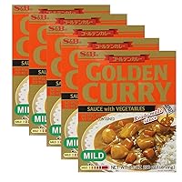 [ 5 Packs ] S&B Golden Curry Sauce with Vegetables Mild 8.10 Ounce