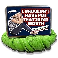 Shouldn’t Have Put That in My Mouth Dill Dough Putty - Unique Adult Fidget Toy for Women and Men - Dirty Santa Gifts for Friends - Funny Pickle Gifts Glow in The Dark Stress Relief Putty, Green