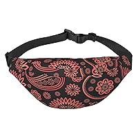 Damask Pattern Fanny Packs for Women Men Waist Packs Bag Crossbody Belt Bag for Workout Running Travelling