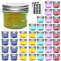 Accguan 4oz Glass Jars With Lids(Silver),Colorful Mason Jars,glass jars with lids,Ideal For Honey,Jam,Wedding Favor,DIY Magnetic Spice Jars,Mini Spice Jars For Kitchen,Set of 40