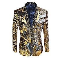Men 1 Piece Without Button Fashion Shiny Sequins Jackets