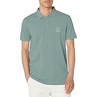 BOSS Men's Square Patch Logo Slim Fit Pique Polo Shirt