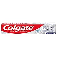 Colgate Baking Soda and Peroxide Toothpaste, Whitening Baking Soda Toothpaste, Brisk Mint Flavor, Whitens Teeth, Fights Cavities and Removes Surface Stains for Whiter Teeth, 2.5 Oz Tube, 6 Pack