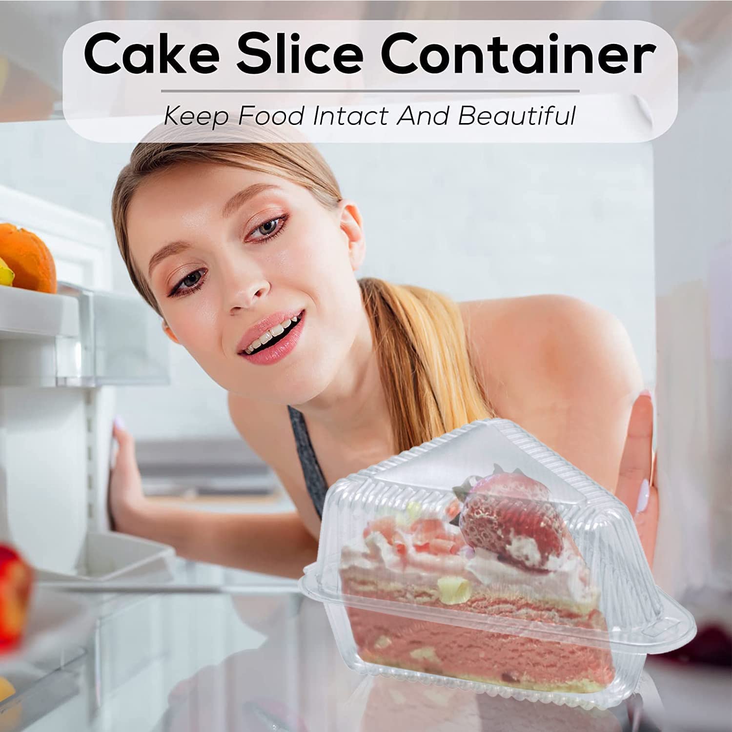 Amazon.com: Zezzxu 50Pack Clear Cake Slice Containers with Stickers  Individual Disposable Plastic Cheesecake Containers with Lids Single Cake  Boxes for Pie Slice Cheesecake Dessert (Gold) : Home & Kitchen