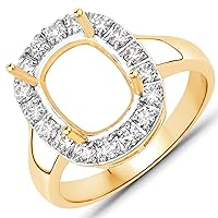 0.51 Carat Genuine White Diamond 14K Yellow Gold Ring