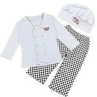 Baby Boys' 3PCS Chef Outfit Cook Chef Costume Kitchen Cooking Baking Wear Kit Fancy Outfit