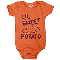 Crazy Dog T-Shirts Baby Bodysuit Lil Sweet Potato Jumper Funny Thanksgiving Dinner Turkey Day Baby Creeper