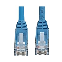 Tripp Lite Cat6 RJ45 PoE Gigabit Ethernet Cable, 6.6 Feet / 2 Meters, Flame-Resistant LSZH Jacket, Blue, Snagless, Power Over Ethernet, Male-to-Male, Patch LAN Cord, (N201L-02M-BL)