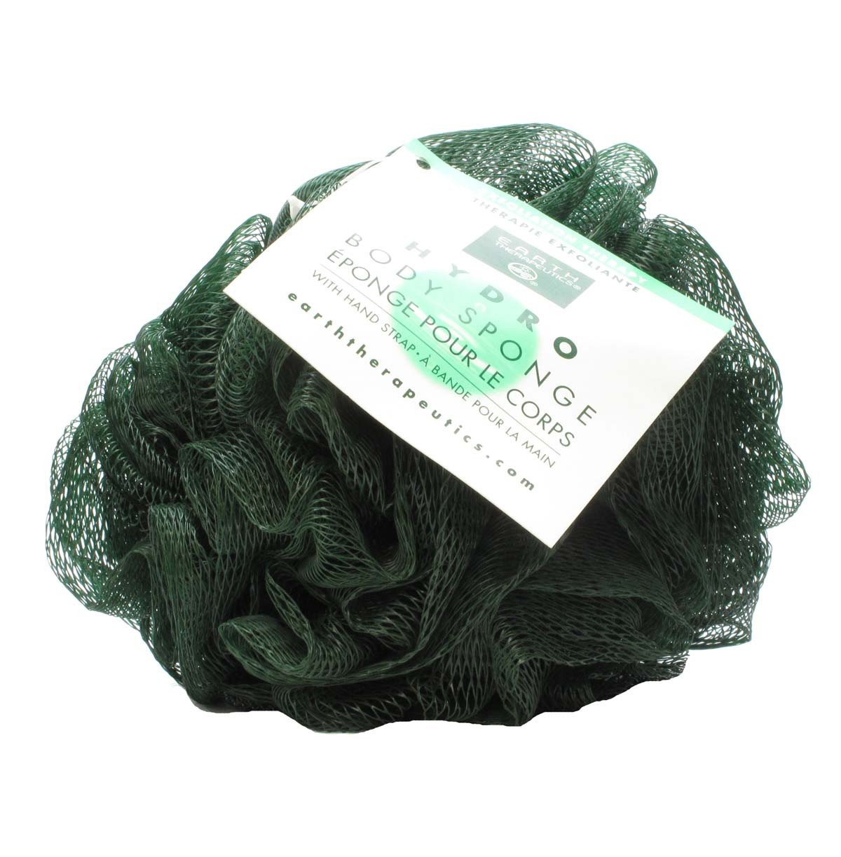 EARTH THERAPEUTICS Hydro Body Sponge w/Hand Strap-Dark Green 1 Unit