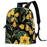 Travel Backpacks for Women,Mens Backpack,Bright Floral Yellow Flower,Backpack