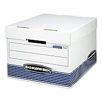 Bankers Box 20 Pack STOR/FILE Medium-Duty File Storage Boxes, FastFold, Lift-Off Lid, Letter/Legal, White/Blue