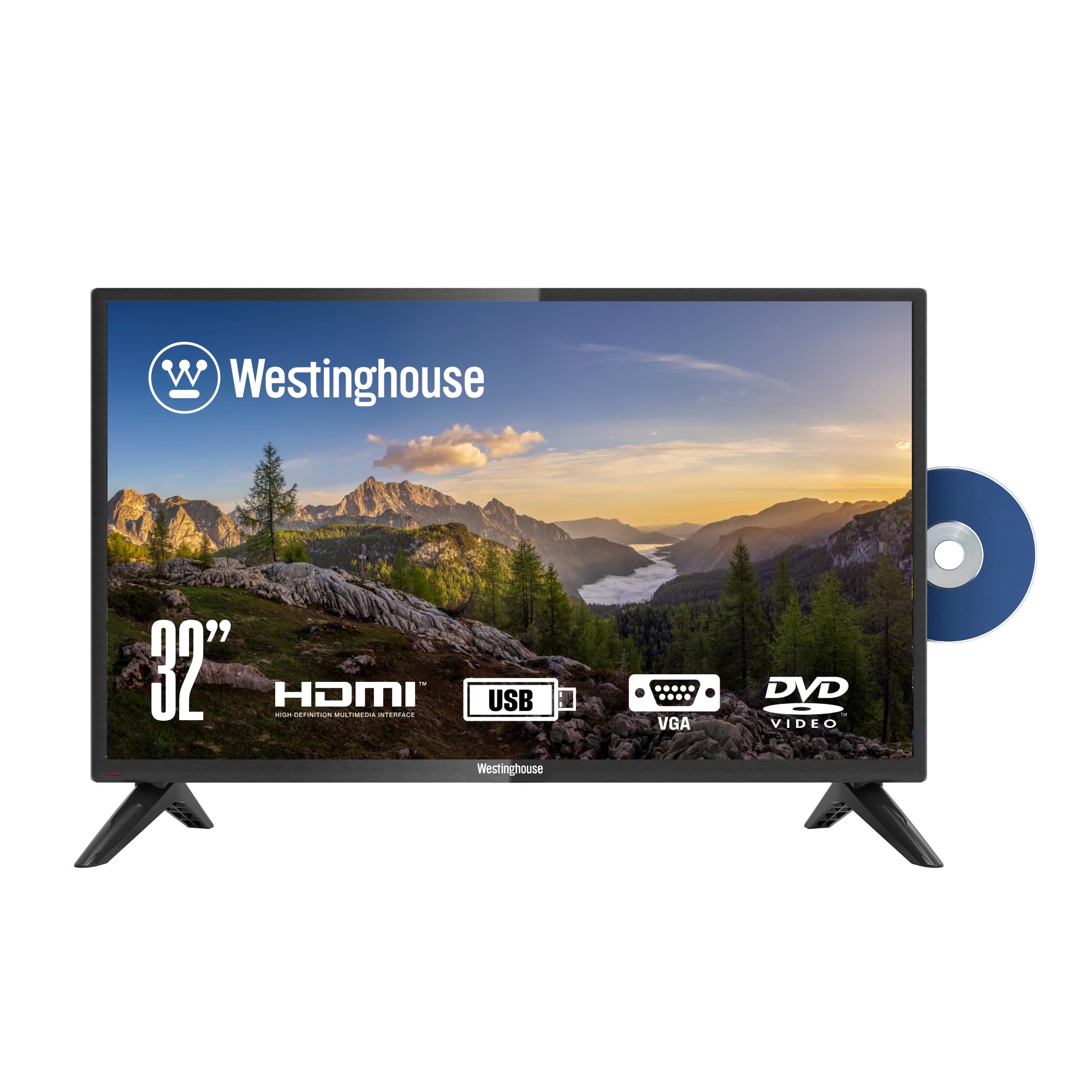 Westinghouse 32-Inch 720p LED HDTV with Built-In DVD Player and V-Chip,  2023 Model