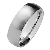 Paula & Fritz® matte polished, 4 mm, 6 mm, 8 mm wide stainless steel women's engagement ring, friendship ring, men's ring, partner’s ring, available ring sizes 47 (15) - 75 (24)