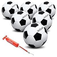 GoSports Classic Black and White Soccer Ball with Premium Pump - Available as Single Balls or 6 Pack - Sizes 3, 4, 5