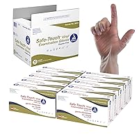 Dynarex Safe-Touch Vinyl Disposable Exam Gloves, Powder-Free, Food Safety and Compliance, Ambidextrous, Clear, Large, 1 Case of 10 Boxes of 100 Gloves
