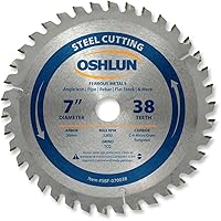 Oshlun SBF-070038 7-Inch 38 Tooth TCG Saw Blade with 20mm Arbor for Mild Steel and Ferrous Metals