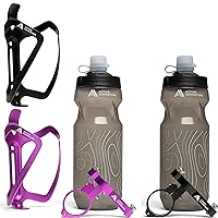 Bike Water Bottle Holder Combo (Black & Purple Cage)