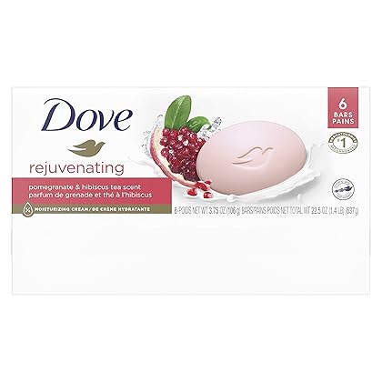 Dove Beauty Bar Gentle Skin Cleanser For Softer and Smoother Skin Rejuvenating More Moisturizing Than Bar Soap, 3.75 Ounce (Pack of 6)
