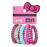 Goody x Hello Kitty Elastic Thick Hair Coils - 5 Count - Medium Hair to Thick Hair - Hair Accessories for Women and Girls