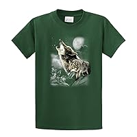 Wolf Short Sleeve T-Shirt Wolves in The Wild Howling-Forest-6Xl