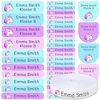 155 pcs Personalized Name Labels for Kids School. 100 Iron on Labels for Clothing and 55 Name tag Stickers. Labels to Mark Clothes and School Supplies. Mod: Fantasy
