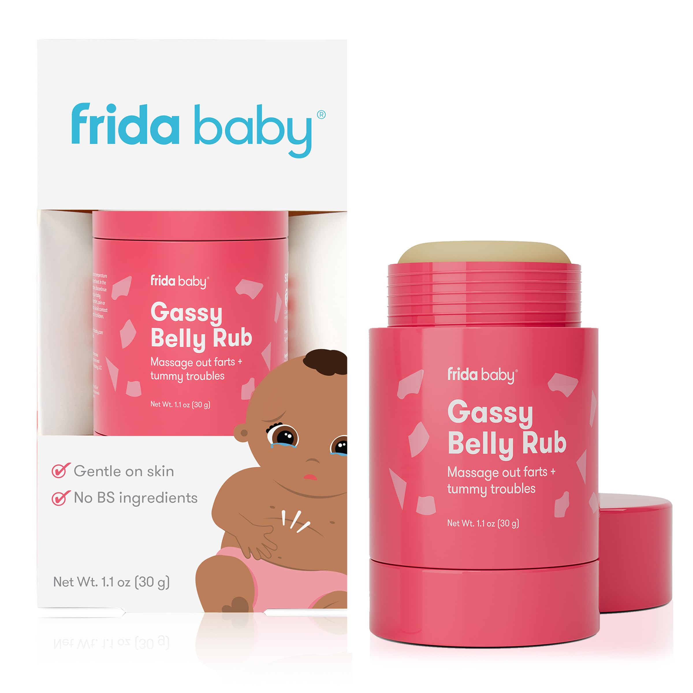 Frida Baby Gassy Belly Rub | Belly Massage for Babies Made with Natural Oils | Relieves Baby's Gas