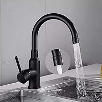 Faucets,Kitchen Faucets Hot and Cold Water Tap 360 Degree Rotation Kitchen Sink Mixer Crane Chrome Polished/Black/Black