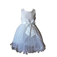 Stella Tulle Dress for Girls with a Belt Tied in a Bow on Thick Straps