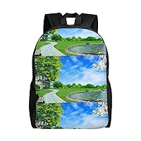 Natural Printed Backpack Lightweight Laptop Bag Casual Daypack for Office Outdoor Travel
