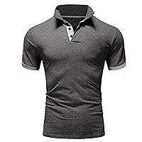Shirts for Men,Casual Short Sleeve Oversize Top Slim Fit Shirts Patchwork T-Shirts Contrast Color Blouse