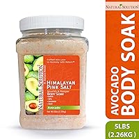 Natural Solution Bath Salts, Therapy with Himalayan Pink Salt and Marula Oil Cork Jar, Body Relaxing, Balancing, Purifying, Foot Soak – 21.2 Oz