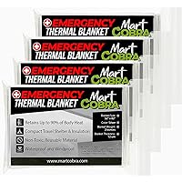 Emergency Blankets for Survival Gear and Equipment x4, Space Blanket, Mylar Blankets, Thermal Blanket, Survival Blanket, Foil Blanket Camping Shelter, Emergency Preparedness Items, Emergency Supplies