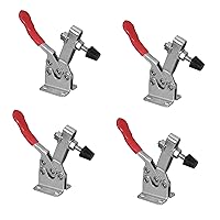 POWERTEC 20326 Quick-Release Horizontal Toggle Clamp 225D - 500 lb Holding Capacity W Rubber Pressure Tip, 4pk