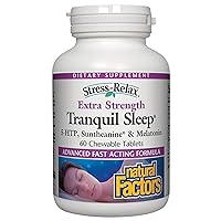 Stress-Relax Tranquil Sleep Extra Strength, Sleep Aid with Suntheanine L-Theanine, 5-HTP, Melatonin, 60 Tablets (60 Servings)