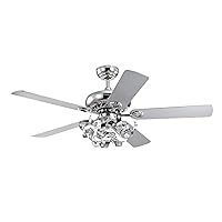 Warehouse of Tiffany Maree Chrome 52-Inch 5-Blade Lighted Ceiling Fan (Includes Remote)