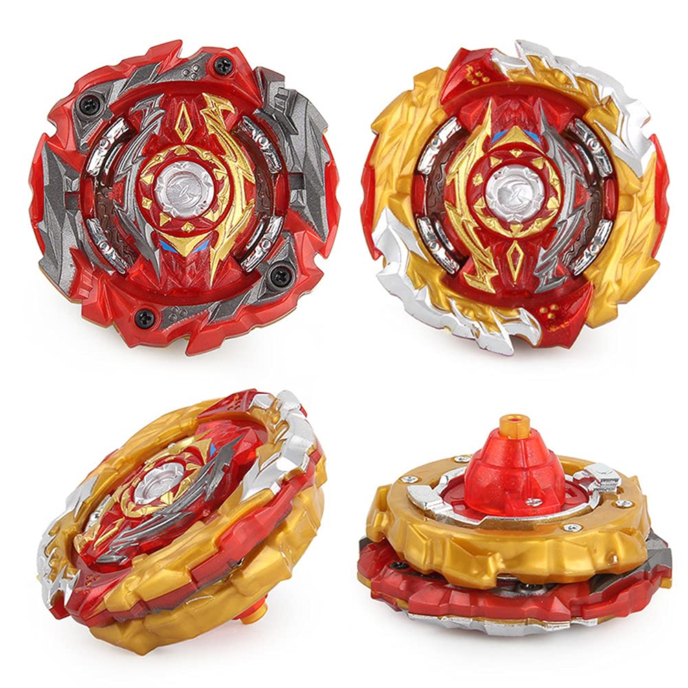 Battling Sparking String Launcher, World Spriggan Top Burst Launcher Set, Left and Right Spin String Launcher Grip Compatible with All Bey Burst Series - Red
