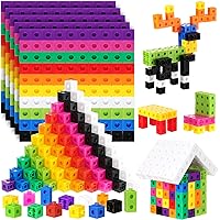 1000 Pieces Linking Cubes Counting Cubes, Plastic Counting Blocks, Colorful Math Cubes, Math Manipulatives Classroom Learning Supplies for Preschool Activities Boys Girls (Classic Style)