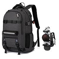 Skateboard Backpack, Laptop Backpack with USB Charging Port, RFID Anti-Theft Lock, Waterproof Fabric, Fits up to 15.6 Inch Laptop, for Business Travel Men(Dark Grey)