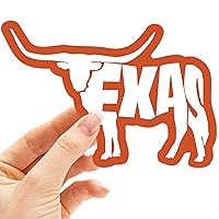 Texas Longhorn Bumper Sticker, TX Stickers for Hydroflask, Laptop, or Bumper | Lone Star Texas State Dallas, Austin, Houston Decals (Small - 2.75