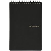 MNEMOSYNE Notebook 9.06 x 5.83 Inches (Vertical A5), 7mm ruled 28-line with center divider, Double-sided, 70 Sheets (N166), BLACK