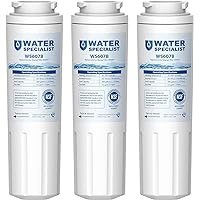 Waterspecialist UKF8001 Water Filter, Replacement for EveryDrop Filter 4, Whirlpool EDR4RXD1, 4396395, Wrx735sdbm00, Mfi2570fez Msd2651heb, Krfc300ess01, Pack of 3