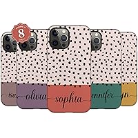 Custom Dotted Polka Dots Name Case, Personalized Name Case, Designed ‎for iPhone 15 Plus, iPhone 14 Pro Max, iPhone 13 Mini, iPhone 12, 11, X/XS Max, ‎XR, 7/8‎ Multicolor