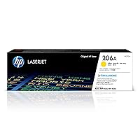 HP 206A Yellow Toner Cartridge | Works with HP Color LaserJet Pro M255, HP Color LaserJet Pro MFP M282, M283 Series | W2112A